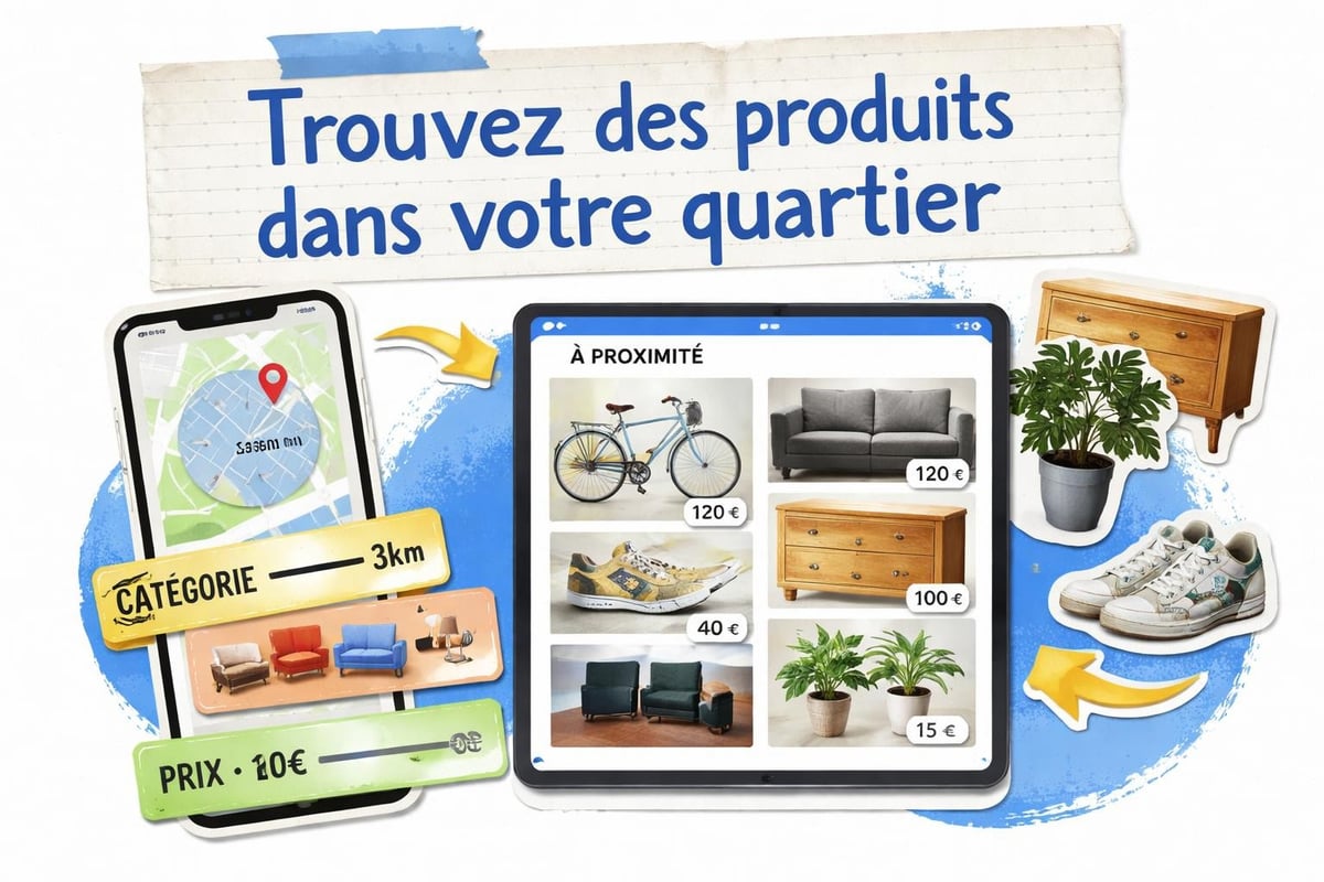 Interface de recherche Facebook Marketplace