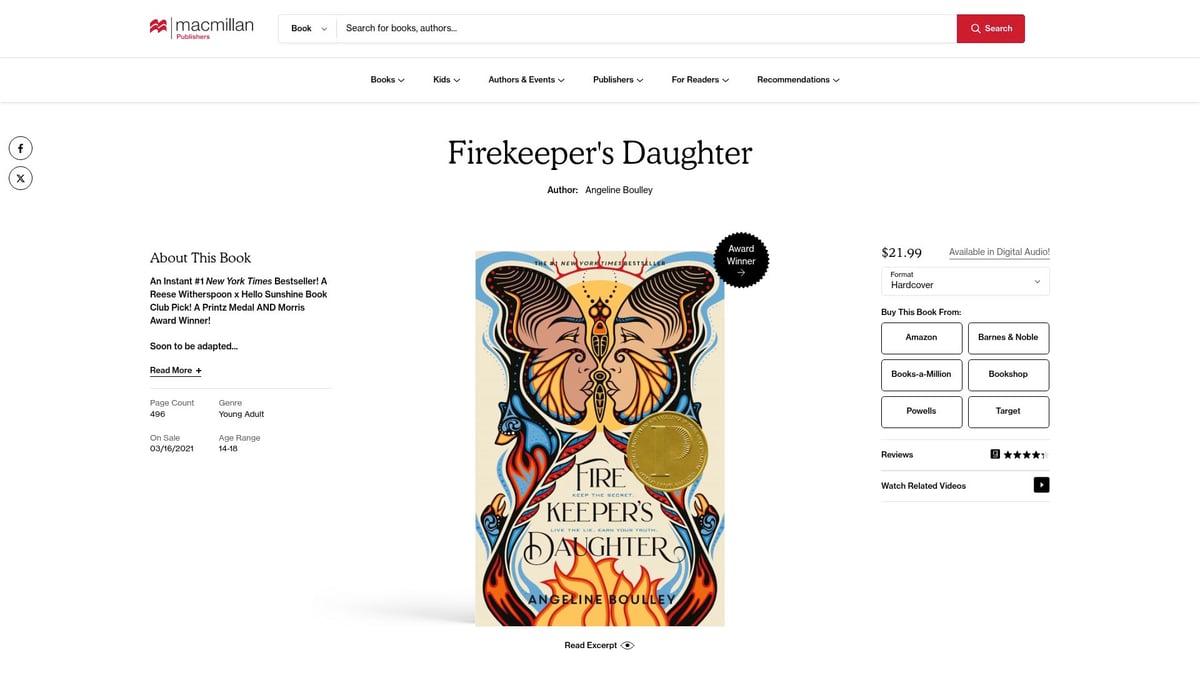 10 Essential Best Reading Books For Teenage in 2026 - Firekeeper’s Daughter by Angeline Boulley