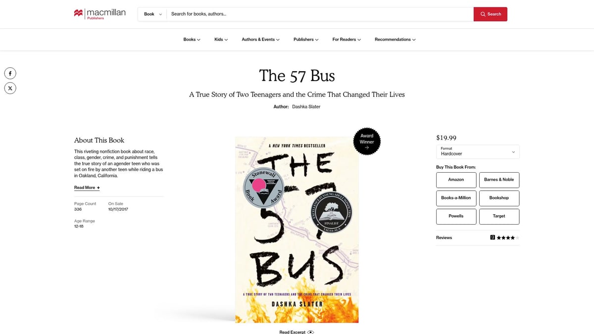 10 Essential Best Reading Books For Teenage in 2026 - The 57 Bus by Dashka Slater