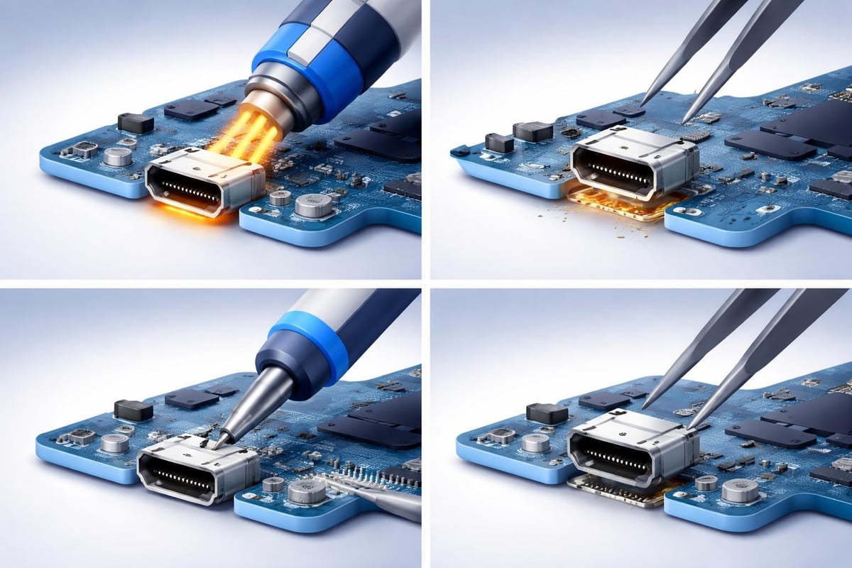 HDMI port replacement stages