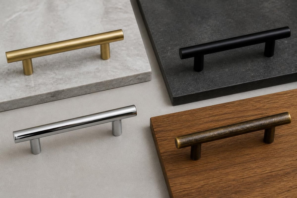 Finish types for drawer pulls