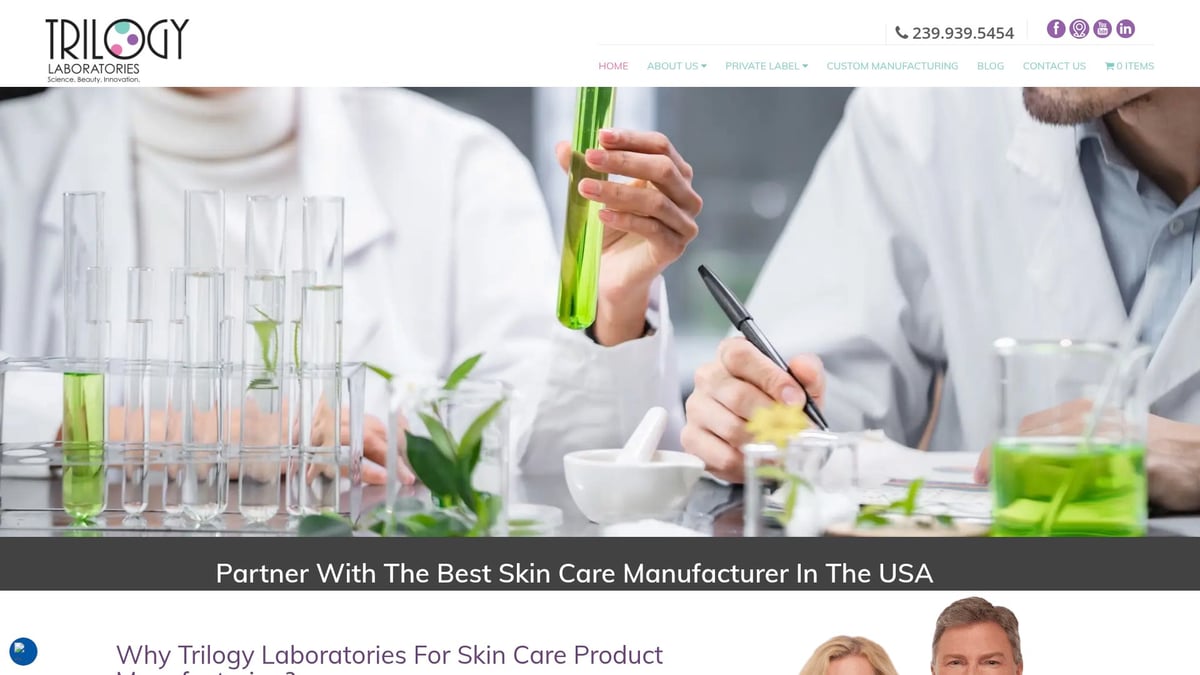 12 Leading Skincare Private Label Manufacturers for 2026 - Trilogy Laboratories