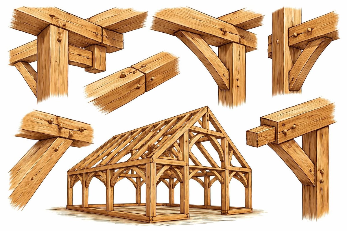 Traditional timber framing joints