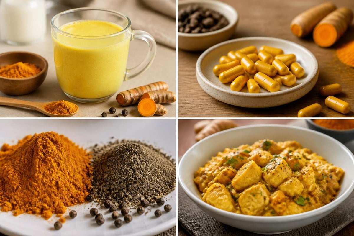 Méthodes préparation curcuma poivre noir