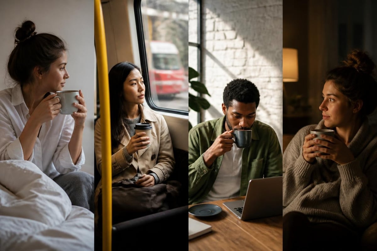 Coffee ritual moments throughout daily life