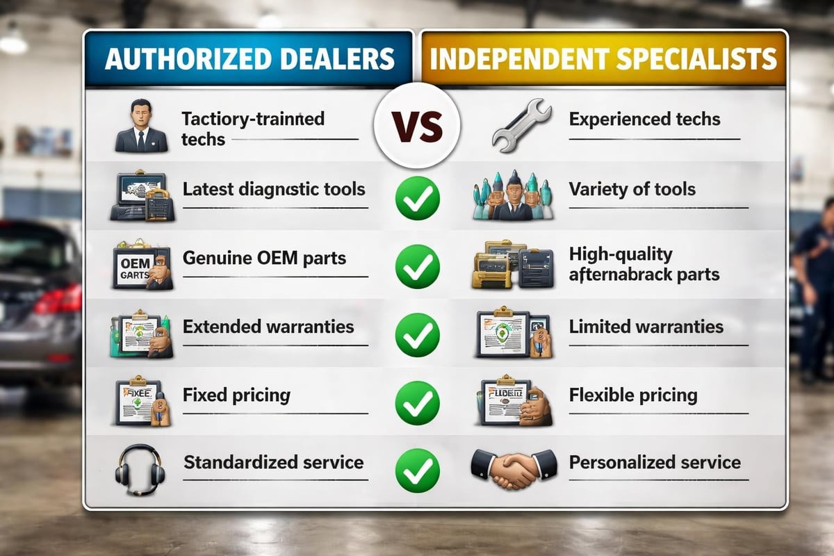Service centre selection criteria
