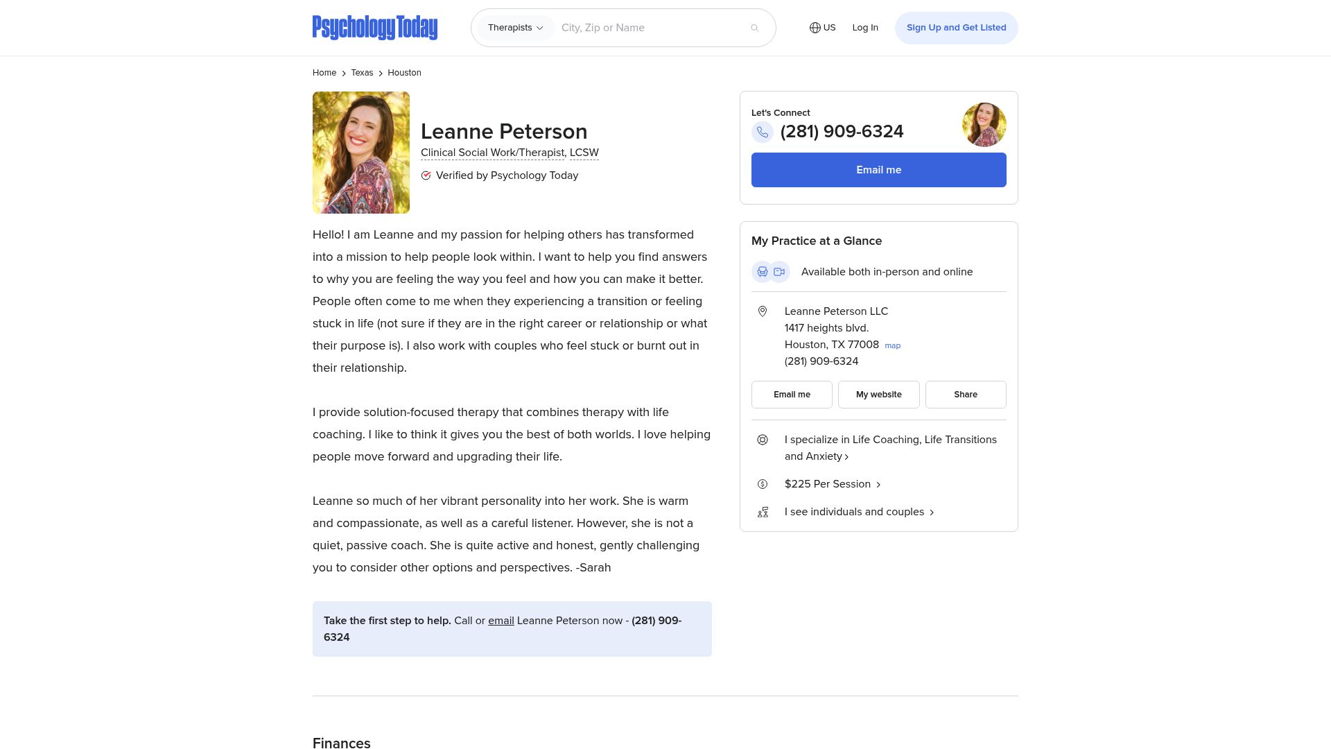 7 Best Coaching Houston Services to Try in 2025 - Leanne Peterson, Solution-Focused Life Coaching