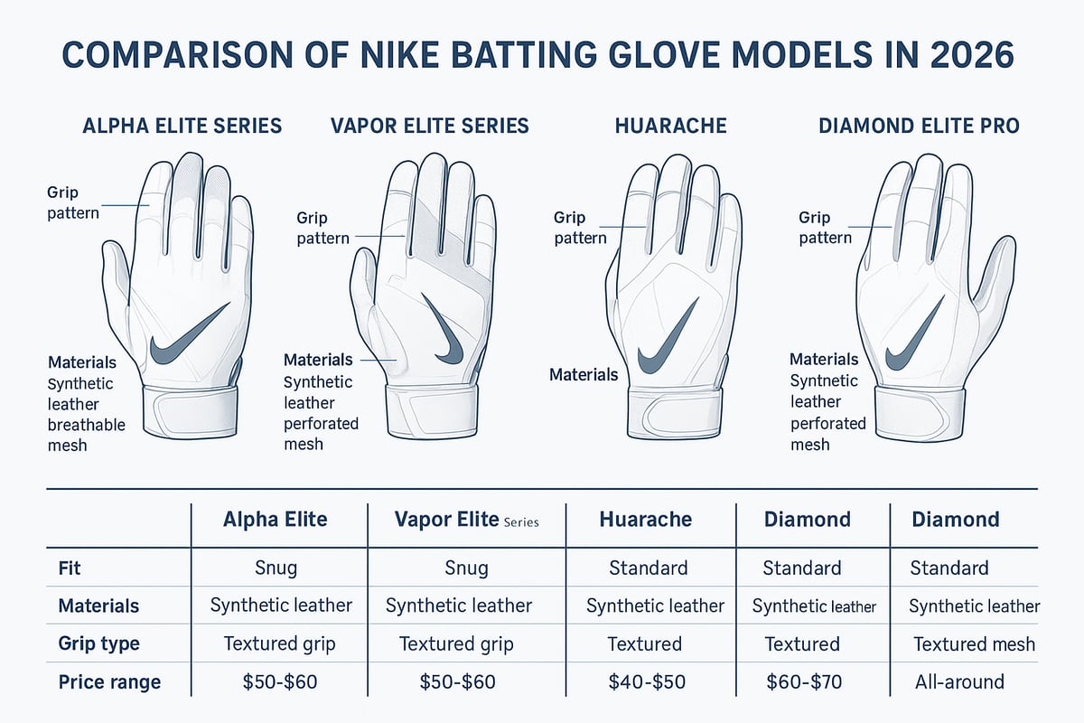 Top Nike Batting Glove Models in 2026: Comparison and Reviews