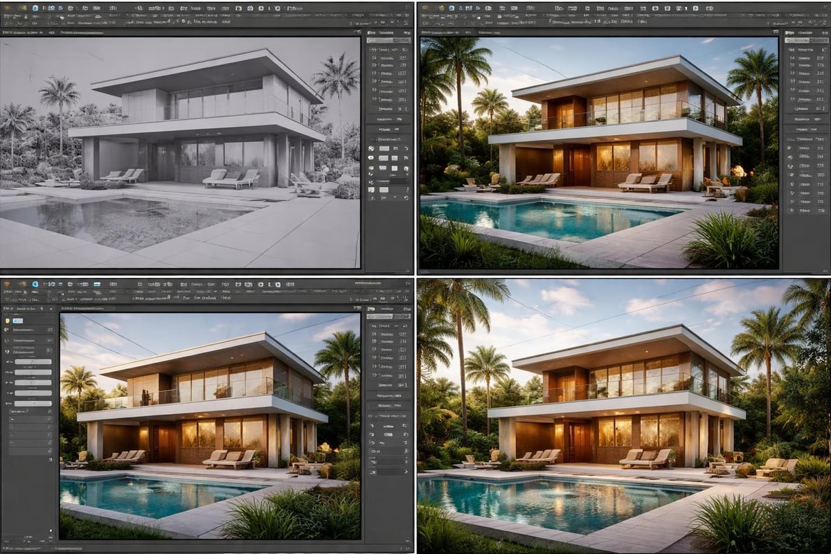 3ds Max and V-Ray workflow stages