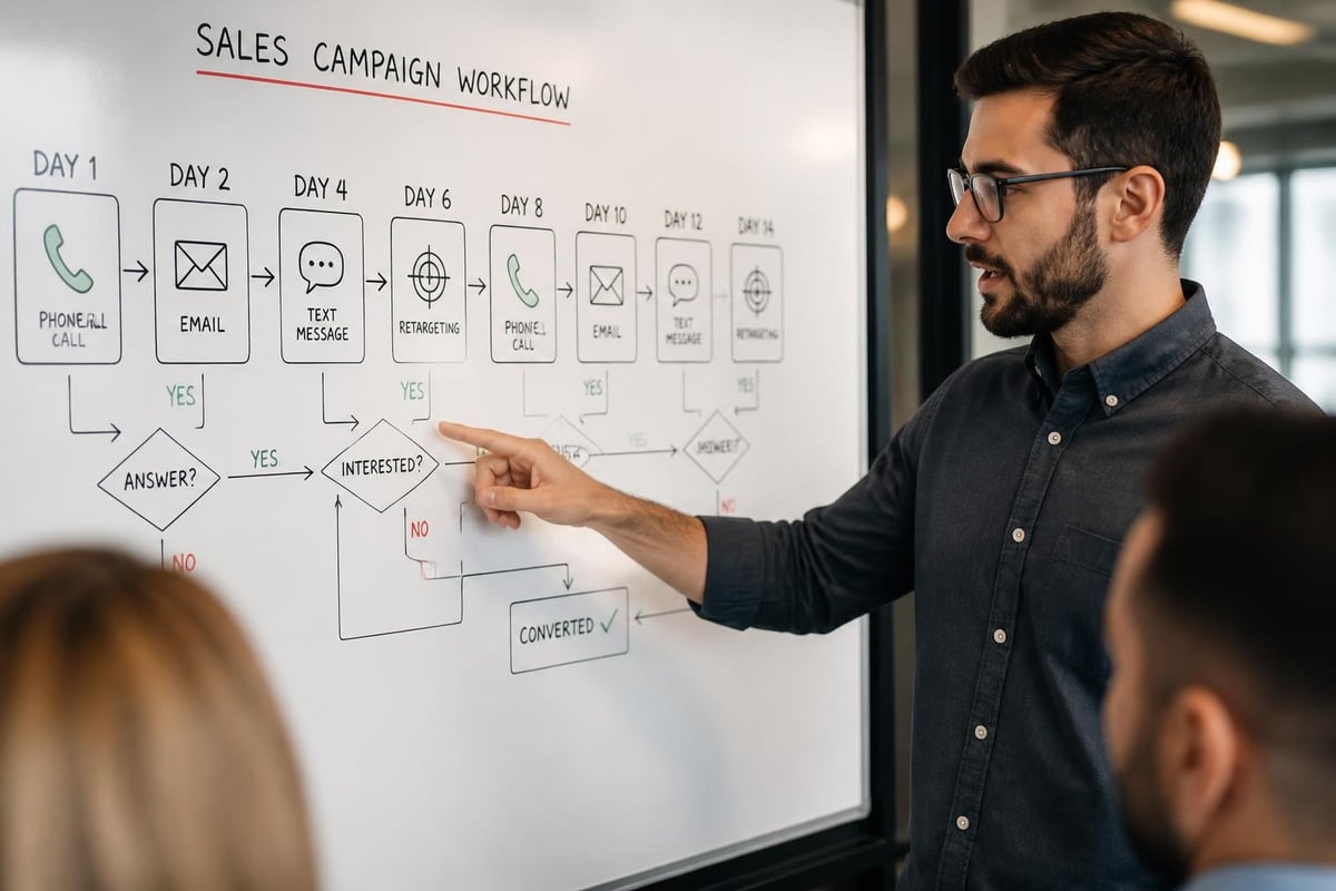 Multi-channel sales campaign flow