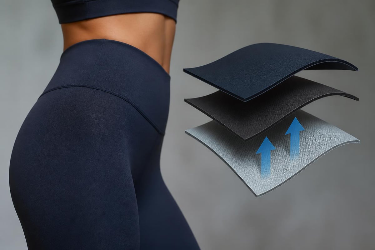 Workout legging fabric layers