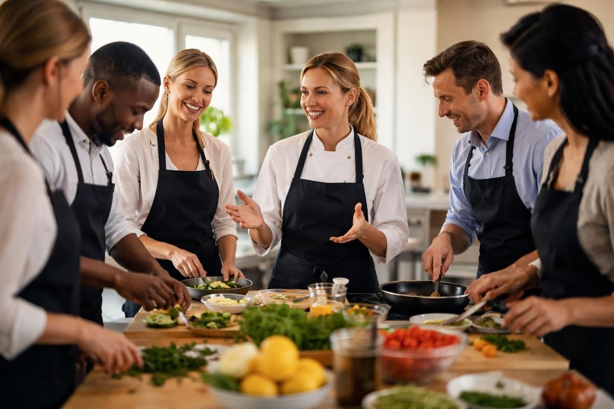 Professional guidance in team cooking