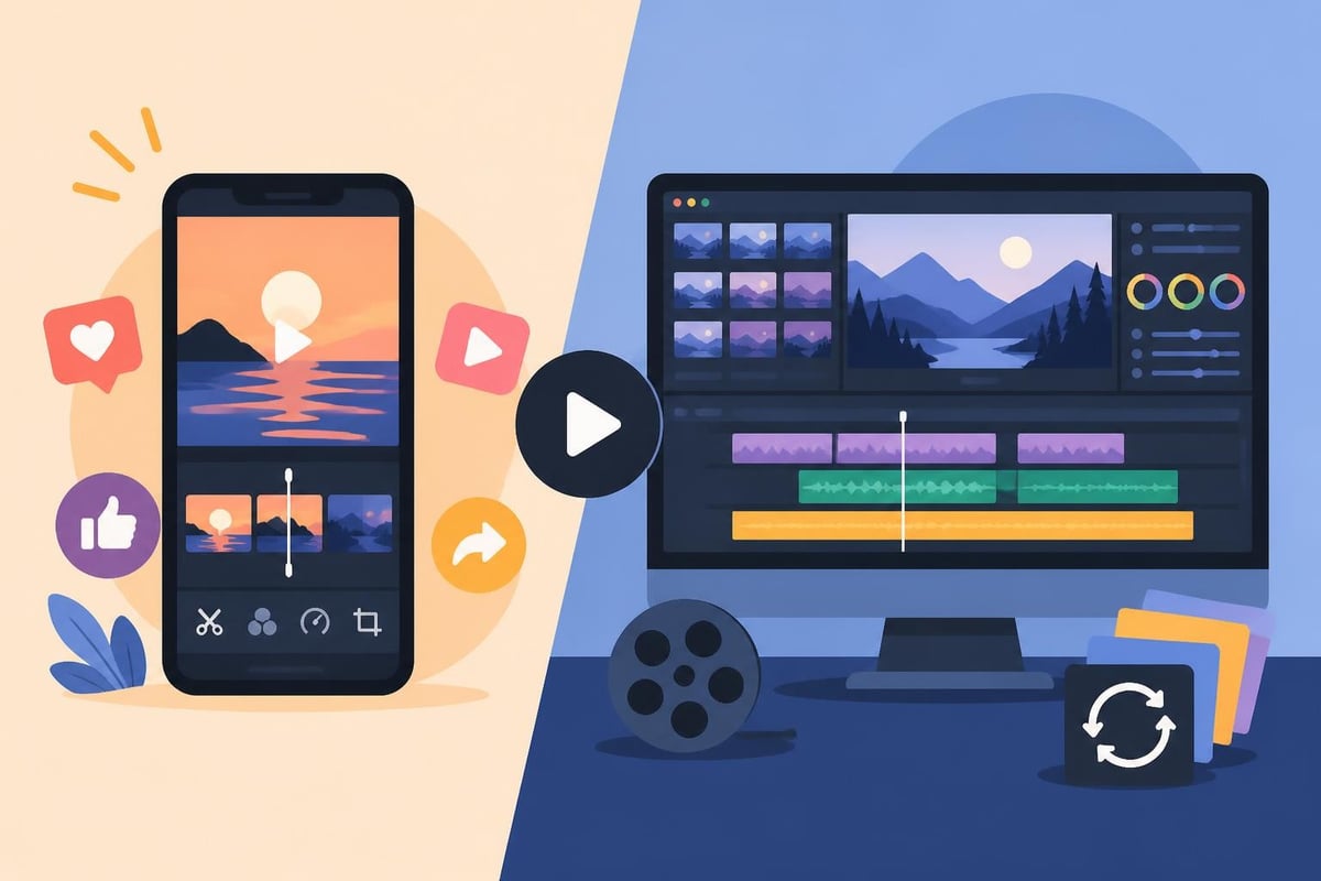 Mobile versus desktop editing workflow