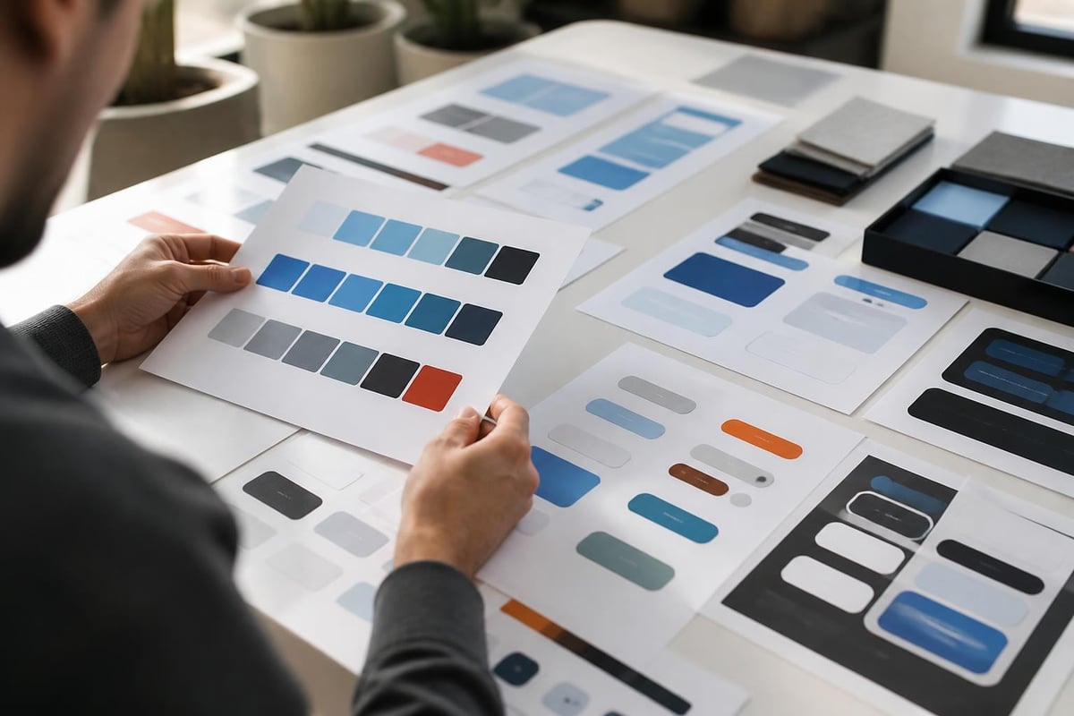 Design-System mit Farbpalette und Typografie