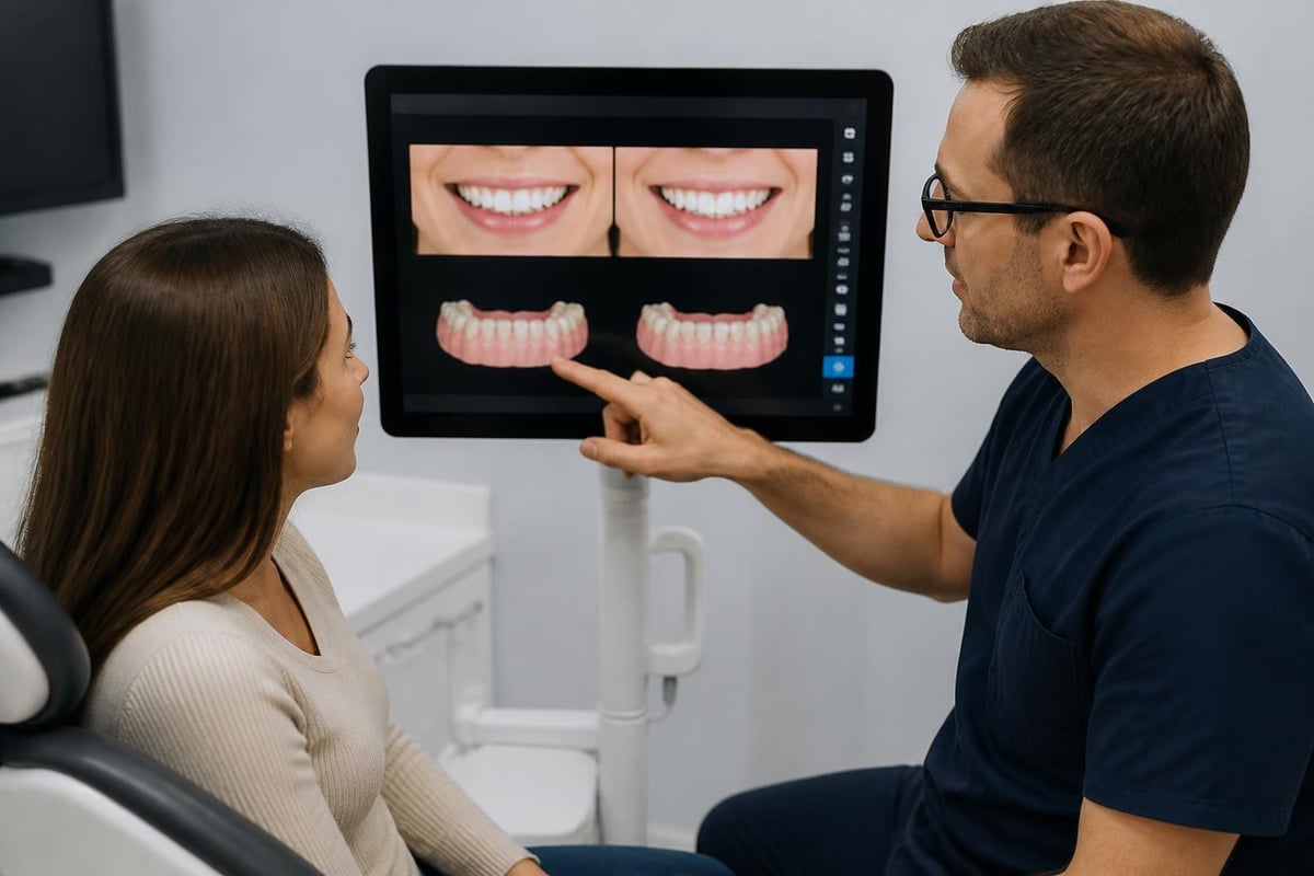 Cosmetic dentist consultation