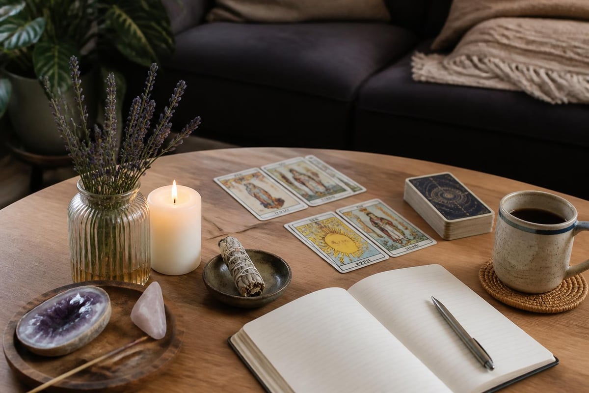 Creating a peaceful tarot practice space