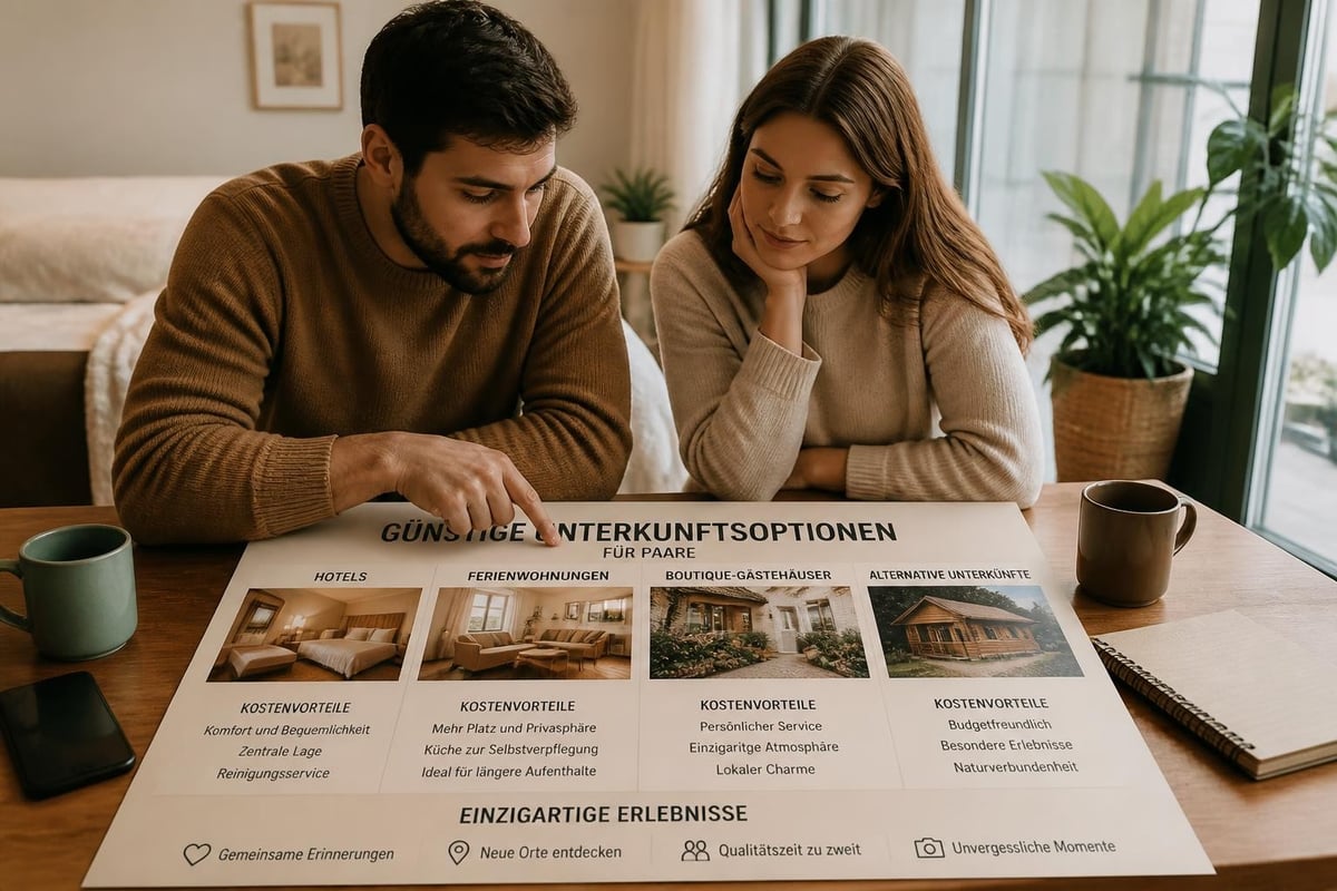 Verschiedene Unterkunftsarten für Paare