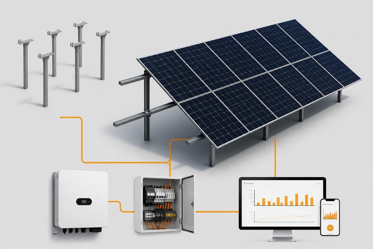 Ground-mounted solar system components