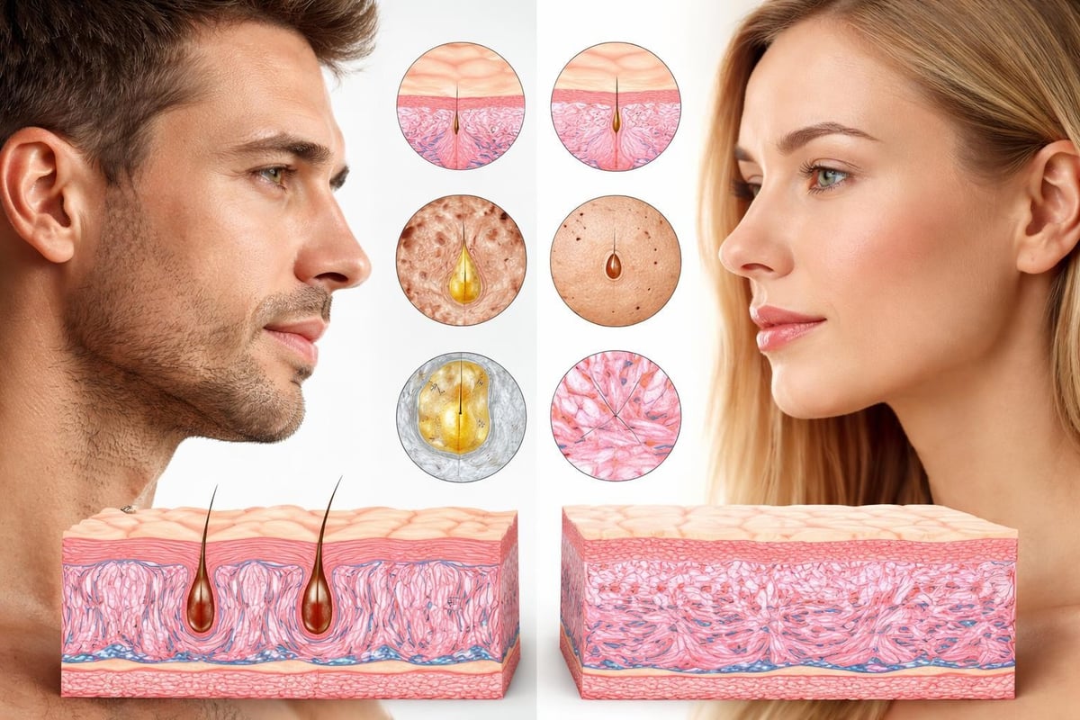 Männerhaut vs Frauenhaut Unterschiede