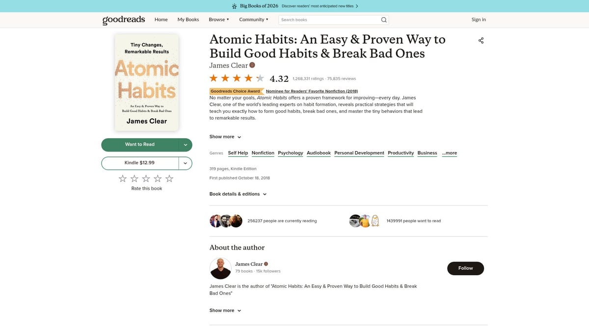 7 Must-Read Mind Books to Expand Your Thinking in 2026 - Atomic Habits by James Clear