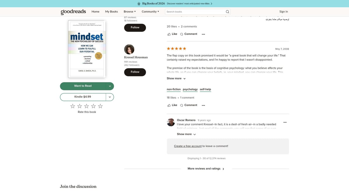 7 Must-Read Mind Books to Expand Your Thinking in 2026 - Mindset: The New Psychology of Success by Carol S. Dweck