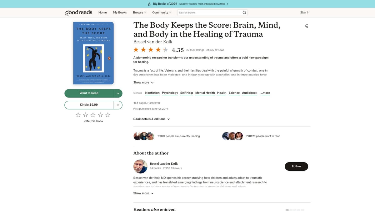 7 Must-Read Mind Books to Expand Your Thinking in 2026 - The Body Keeps the Score by Bessel van der Kolk