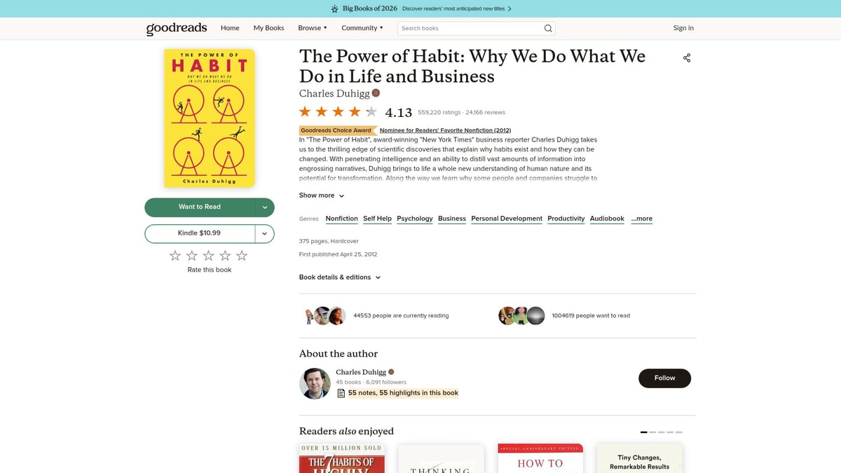 7 Must-Read Mind Books to Expand Your Thinking in 2026 - The Power of Habit by Charles Duhigg