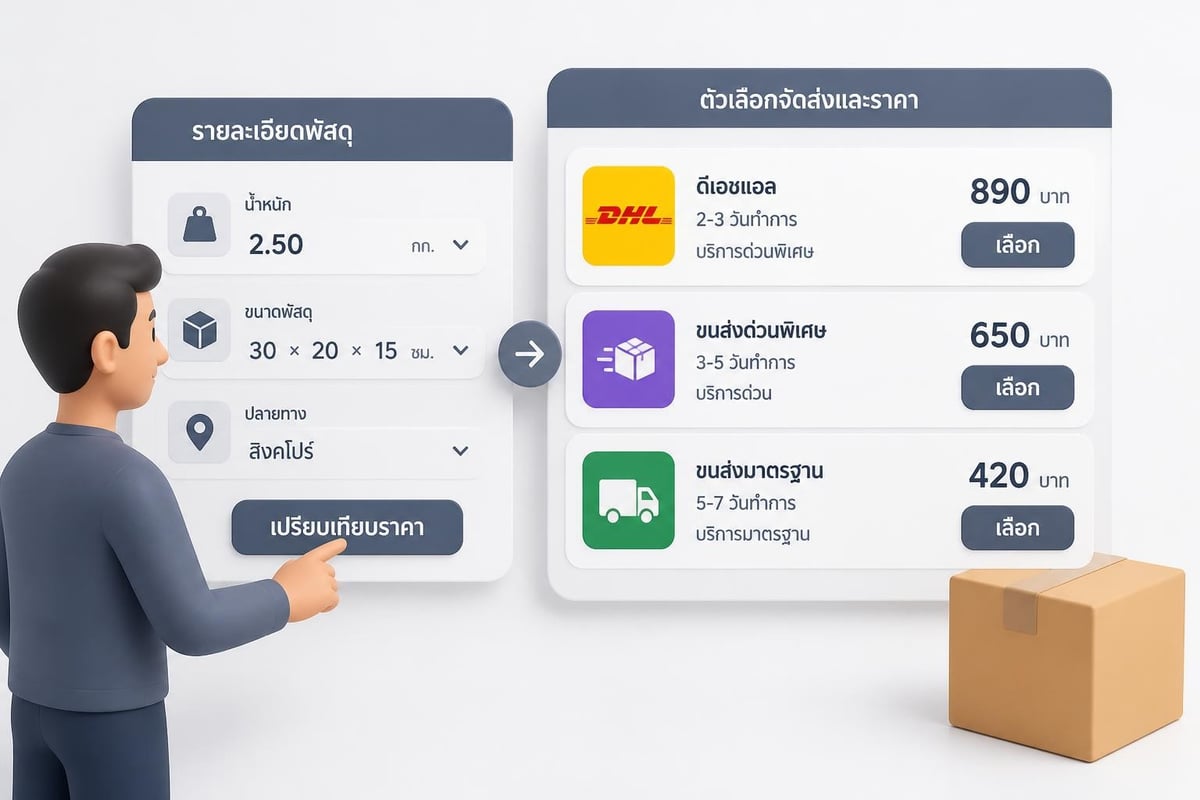 Comparing shipping rates