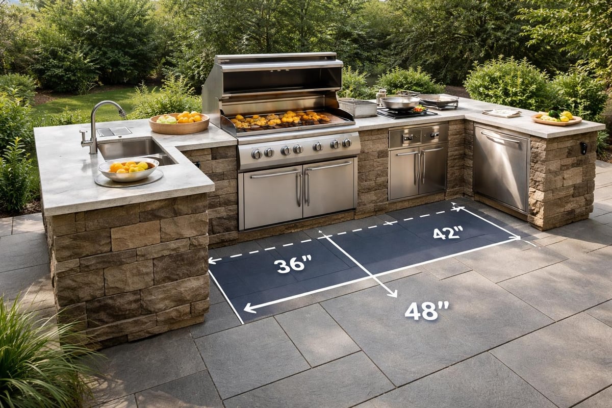 Outdoor kitchen clearances