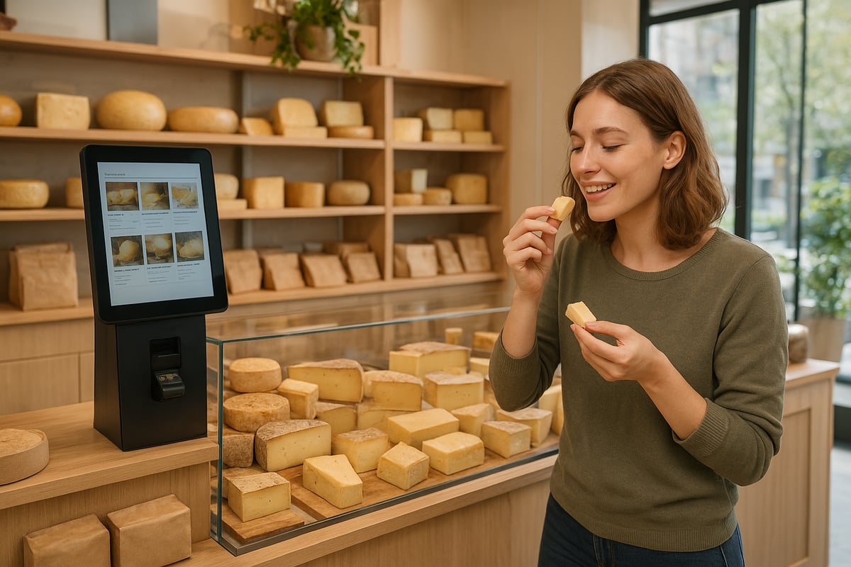 Frischer Alpkäse auf einem Holzbrett