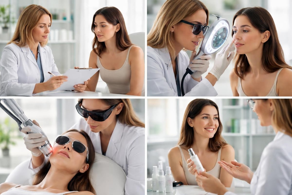 Laser treatment steps