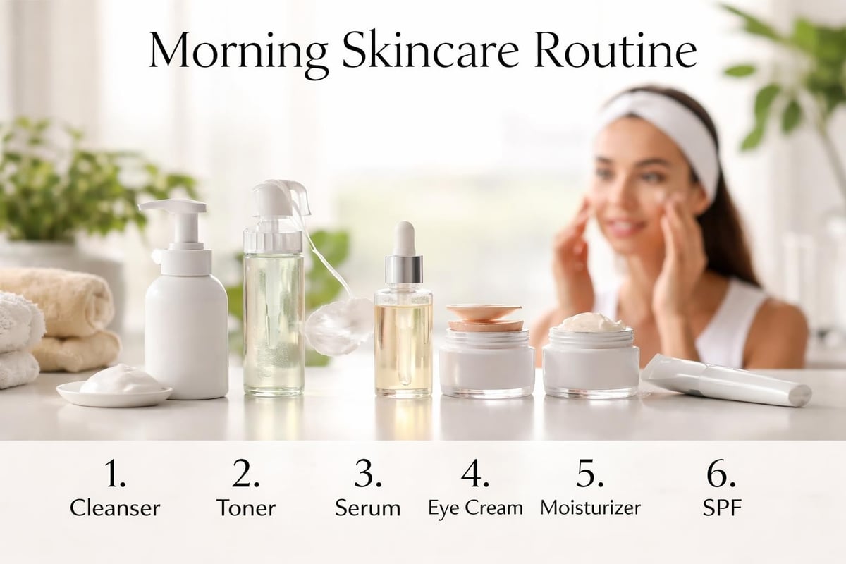 Morning skincare routine steps