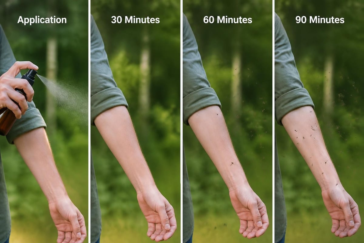 Mosquito spray reapplication timeline