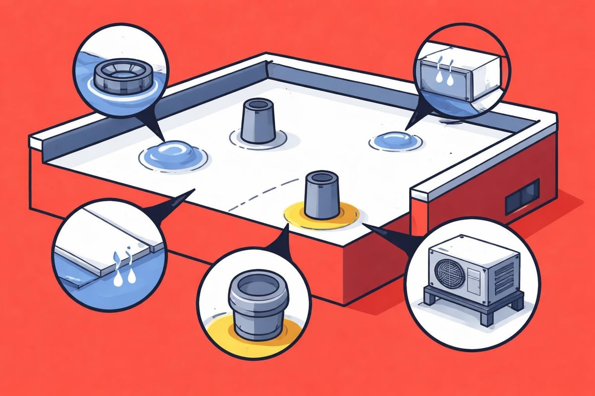 Commercial roof vulnerable areas