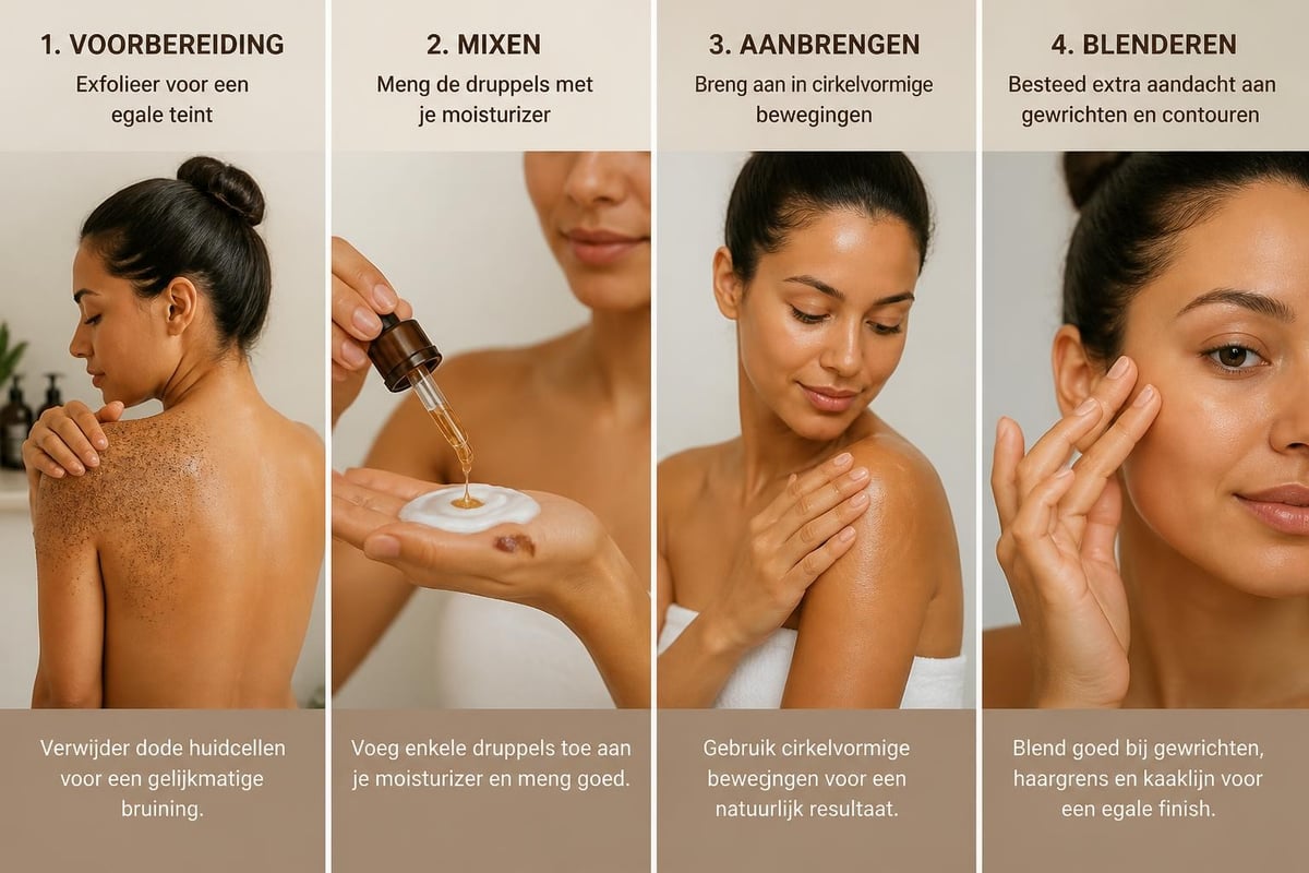 Aanbreng volgorde tanning drops