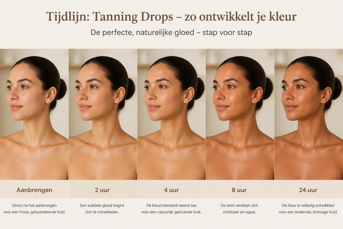 Tanning drops resultaat tijdlijn