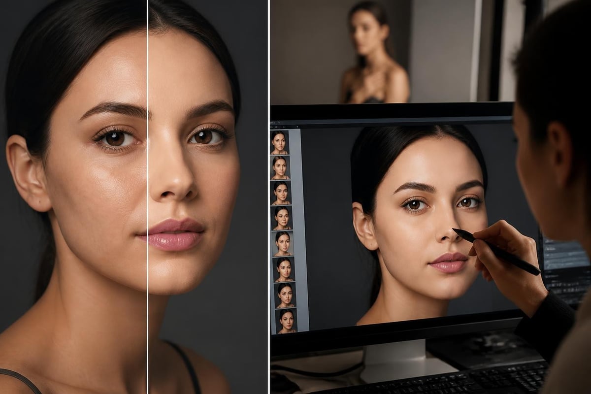 AI and manual retouching comparison