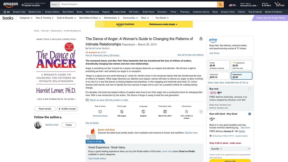 Top 8 Life-Changing Books on Anger to Read in 2026 - The Dance of Anger: A Woman’s Guide to Changing the Patterns of Intimate Relationships by Harriet Lerner