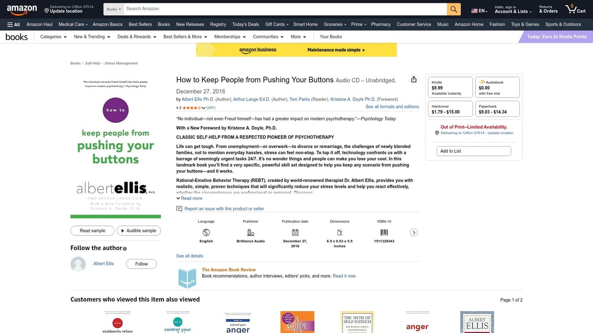 Top 8 Life-Changing Books on Anger to Read in 2026 - How to Keep People from Pushing Your Buttons by Albert Ellis