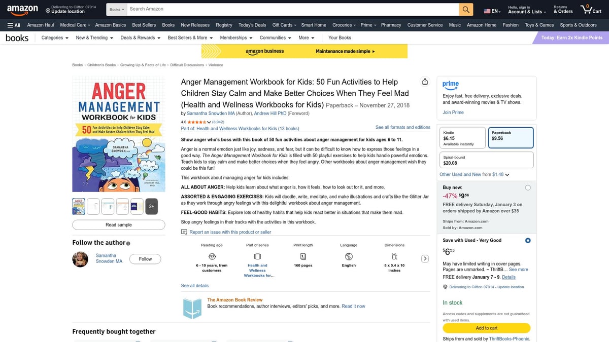 Top 8 Life-Changing Books on Anger to Read in 2026 - Anger Management Workbook for Kids: 50 Fun Activities to Help Children Stay Calm and Make Better Choices When They Feel Mad by Samantha Snowden