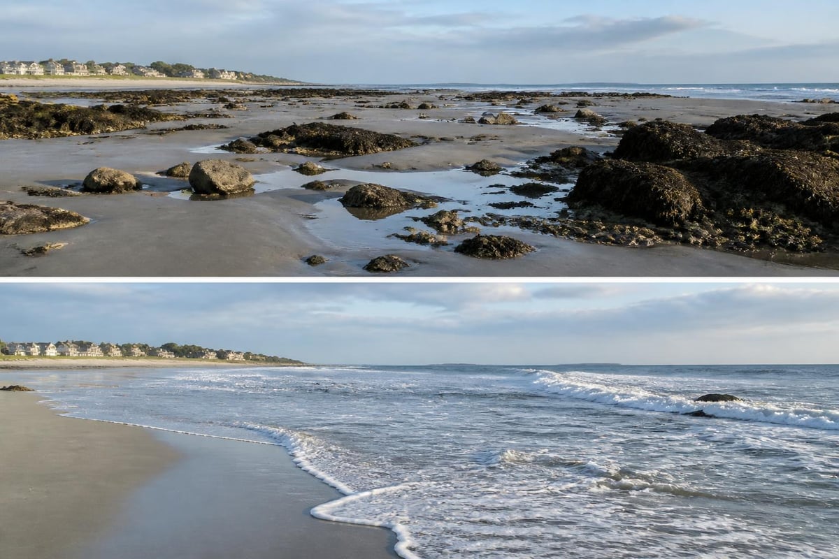 Wells Beach tidal zones