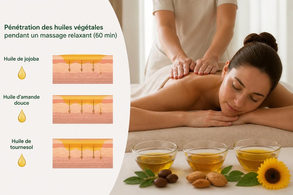 Massage oil absorption and glide duration