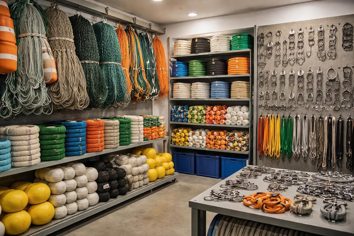 Fishing material shop product categories