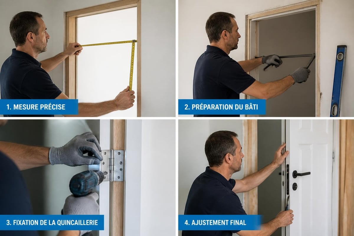 Installation d'une porte vitrée