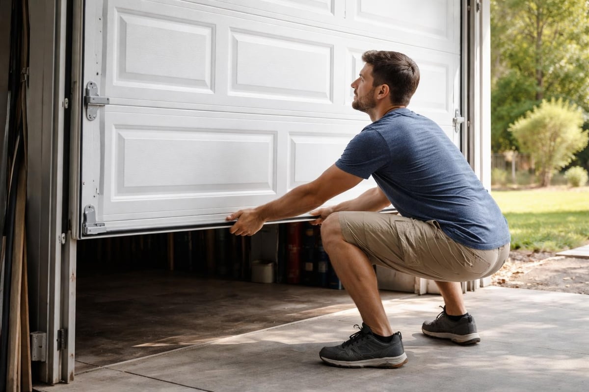 Manual garage door lifting technique