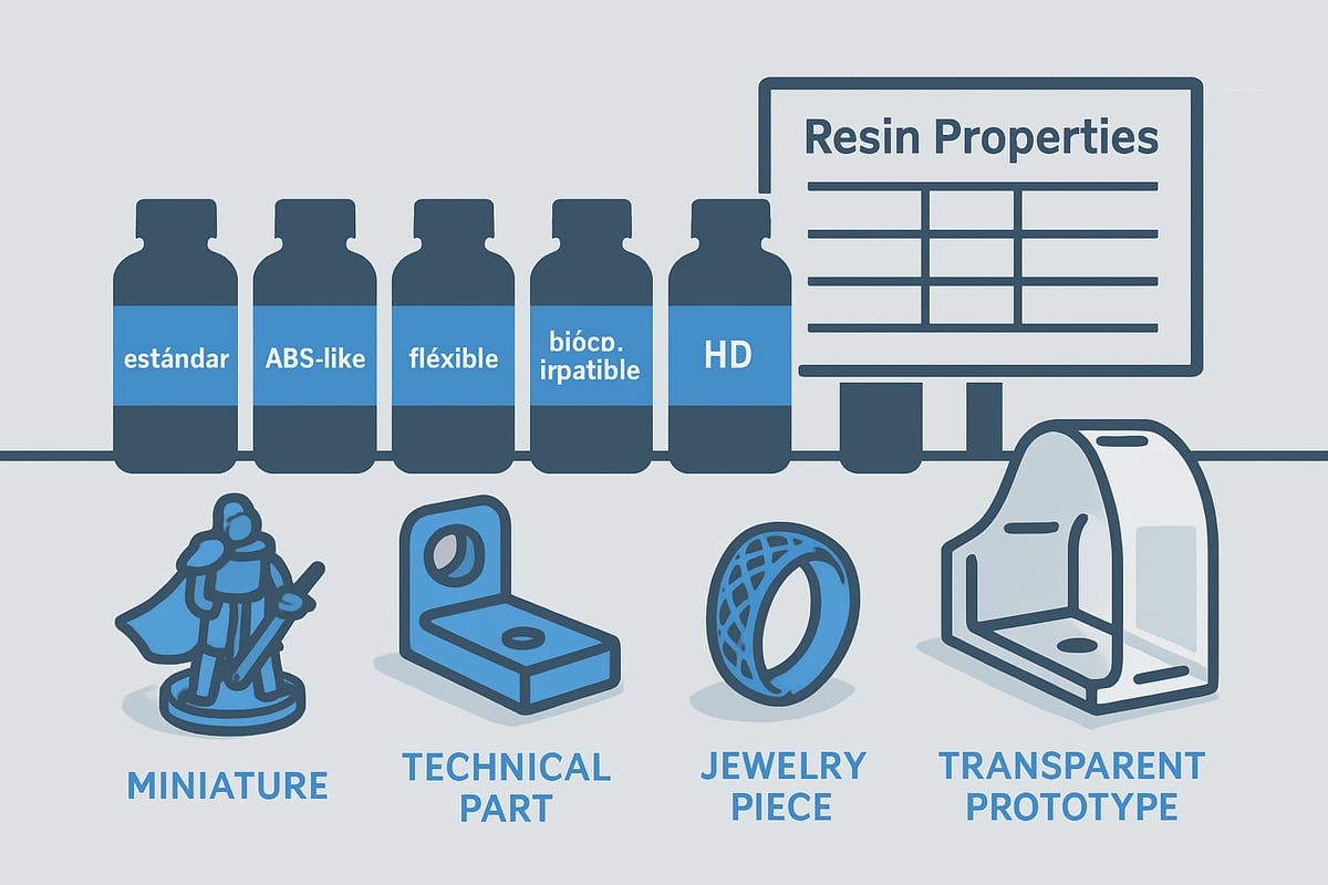 Tipos de resina para impressão 3D em 2025