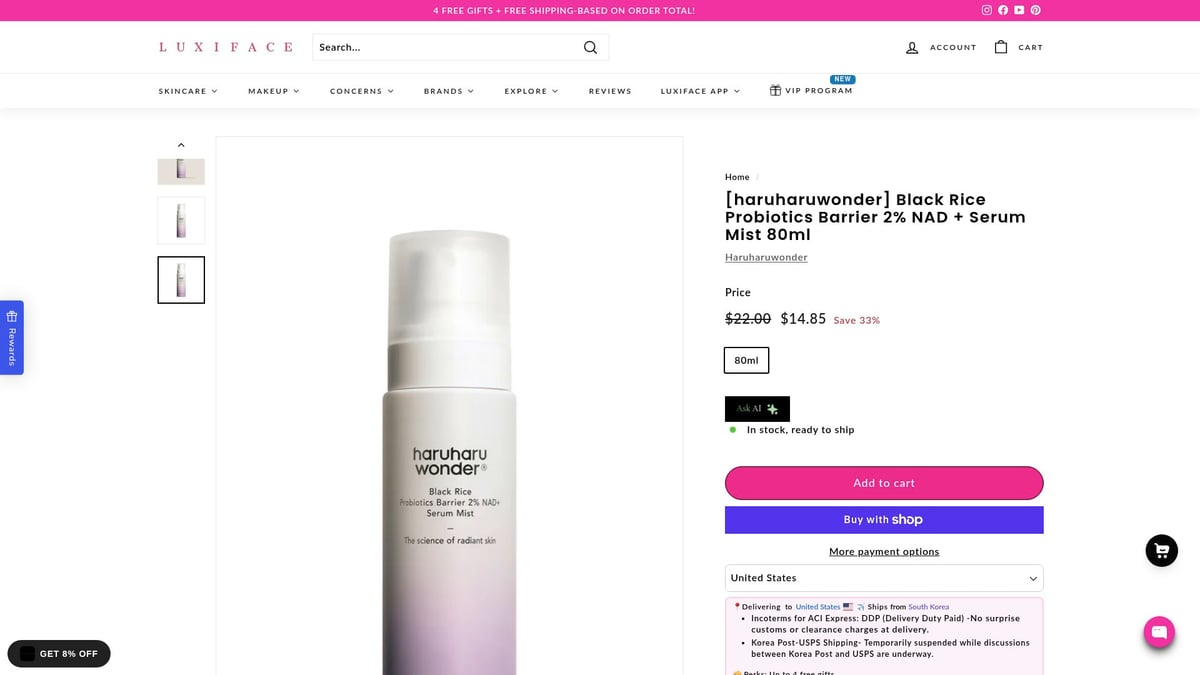 Top 9 Korean Skincare for Hyperpigmentation in 2026 - Haruharuwonder Black Rice Probiotics Barrier 2% NAD+ Serum Mist