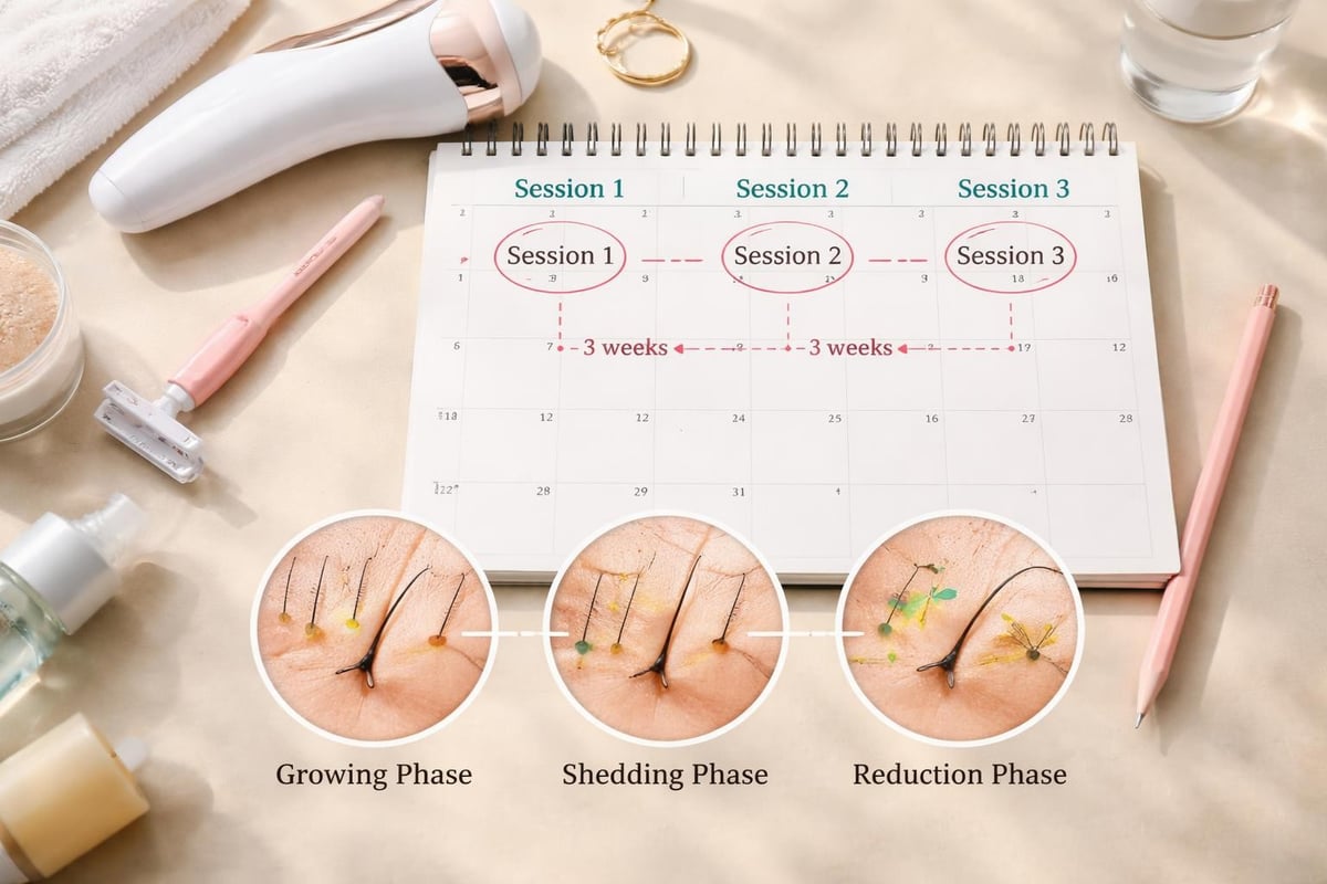 Hair removal treatment timeline