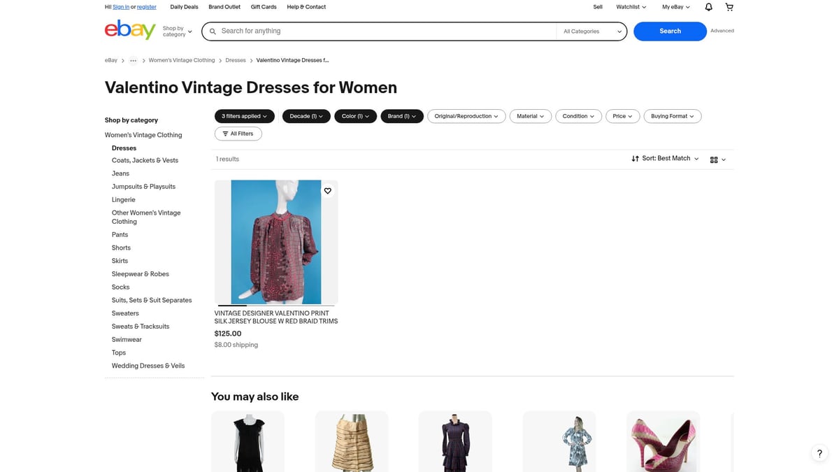 7 Stunning Vintage Valentino Dress Finds for 2026 - 3. Valentino 1970s Red Silk Maxi Dress – $1,800 (eBay)