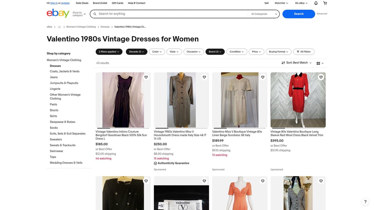 7 Stunning Vintage Valentino Dress Finds for 2026 - 4. Valentino 1980s Black Sheath Cocktail Dress – $650 (eBay)